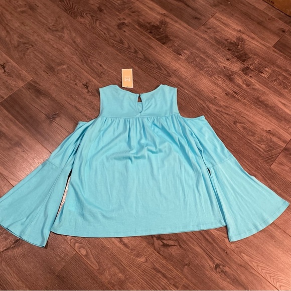 NWT Michael Kors shirt long sleeve cold shoulder bell sleeve - Picture 9 of 13